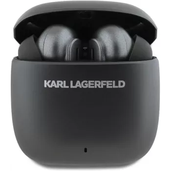 KARL LAGERFELD Metal Printed Logo TWS sluchátka s ANC/ENC - černá