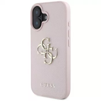 Guess zadní kryt Grained Big 4G Logo Small Classic Logo pro Apple iPhone 16 – růžový