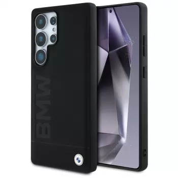 Pouzdro kožené BMW Big Wordmark pro Samsung Galaxy S25 Ultra černé