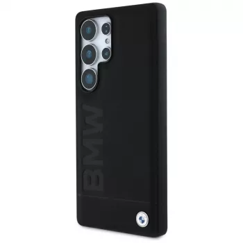 Pouzdro kožené BMW Big Wordmark pro Samsung Galaxy S25 Ultra černé