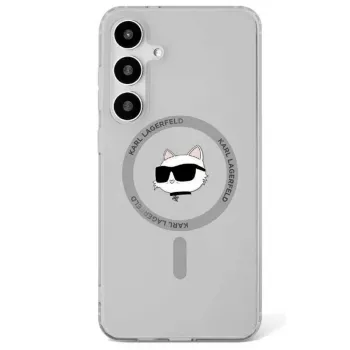 Karl Lagerfeld Button Choupette Head Printed Logo MagSafe pouzdro pro Samsung Galaxy S25, černé