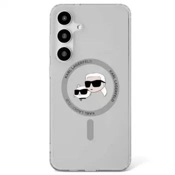 KARL LAGERFELD Button Karl & Choupette Heads Printed Logo MagSafe pouzdro pro Samsung Galaxy S25, černé