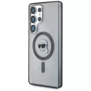 KARL LAGERFELD Button Karl Head Printed Logo MagSafe pouzdro pro Samsung Galaxy S25 Ultra černé