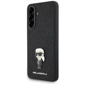 Karl Lagerfeld Fixed Glitter Ikonik Logo Metal Pin zadní kryt pro Samsung Galaxy A56 5G (černý)