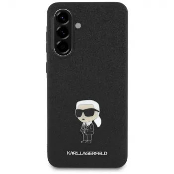 Karl Lagerfeld Fixed Glitter Ikonik Logo Metal Pin zadní kryt pro Samsung Galaxy A56 5G (černý)