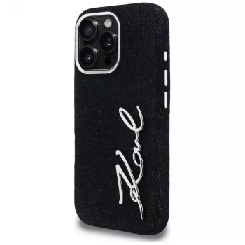 KARL LAGERFELD FW Jeans Signature Logo pouzdro pro iPhone 16 Pro Max, černé