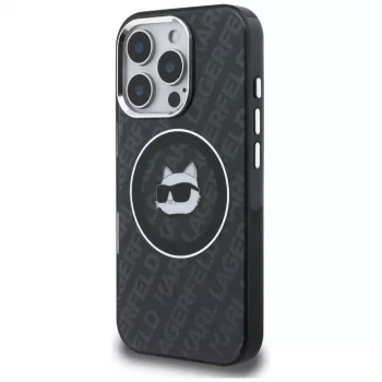 Karl Lagerfeld IML Choupette Head Logo MagSafe pouzdro pro iPhone 16 Pro, černé