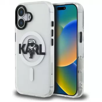 KARL LAGERFELD IML Karl Sketch Logo MagSafe pouzdro pro iPhone 16, transparentní