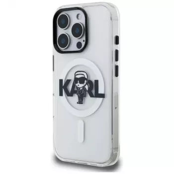 KARL LAGERFELD IML Karl Sketch Logo MagSafe pouzdro pro Apple iPhone 16 Pro, transparentní