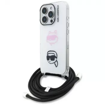 KARL LAGERFELD IML Crossbody pouzdro pro Apple iPhone 16 Pro, bílé