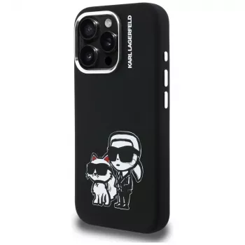 KARL LAGERFELD silikonové Karl & Choupette Sketch MagSafe pouzdro pro Apple iPhone 16 Pro, černé