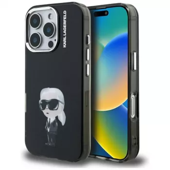 Pouzdro Karl Lagerfeld IML Aquarelle Karl & Logo pro Apple iPhone 16 Pro, černé
