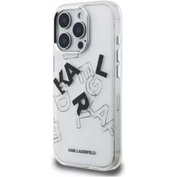 Karl Lagerfeld IML Sketched Graphic pouzdro pro iPhone 16 Pro, transparentní