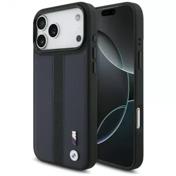 BMW M Perforated Stripe Logo MagSafe Case for iPhone 17 Pro Max Navy