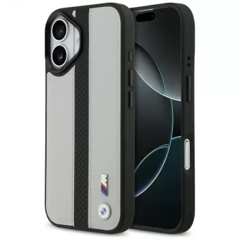 BMW M Perforated Stripe Logo MagSafe Case for Apple iPhone 17, Grey