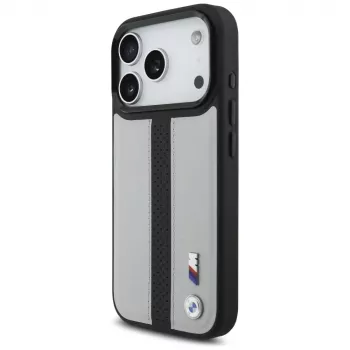 BMW M Perforated Stripe Logo MagSafe Case for Apple iPhone 17 Pro, Grey