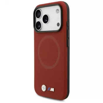 BMW M Series Metal Logo MagSafe zadní kryt pro Apple iPhone 17 Pro, červený