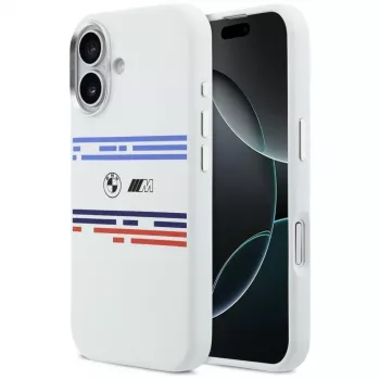 BMW M Silicon Horizontal Line MagSafe pouzdro pro Apple iPhone 17, bílé