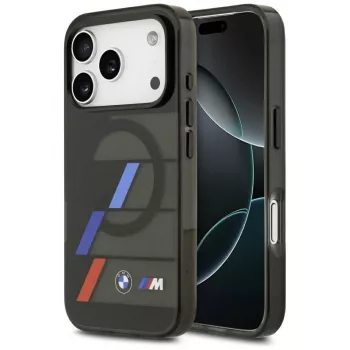 BMW M IML Metal Buttons Tricolor Lines MagSafe pouzdro pro iPhone 17 Pro černé