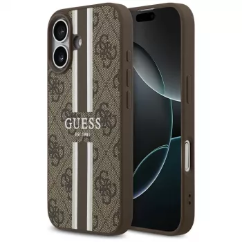 Guess 4G Printed Stripes MagSafe Case for iPhone 17 (Brown)