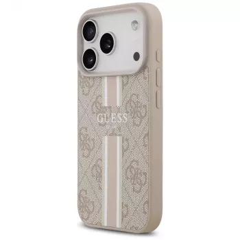 Guess 4G Printed Stripes MagSafe pouzdro pro iPhone 17 Pro (růžové)