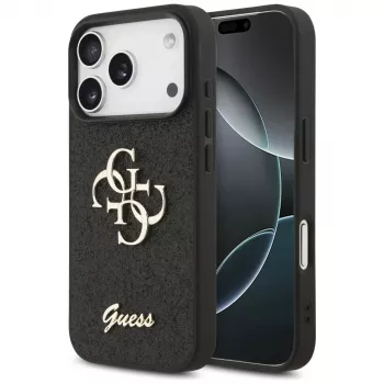 Pouzdro Guess Fixed Glitter Big 4G pro iPhone 17 Pro (černé)