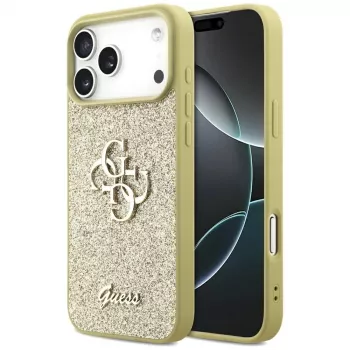 Guess Fixed Glitter Big 4G pouzdro pro iPhone 17 Pro Max (zlaté)
