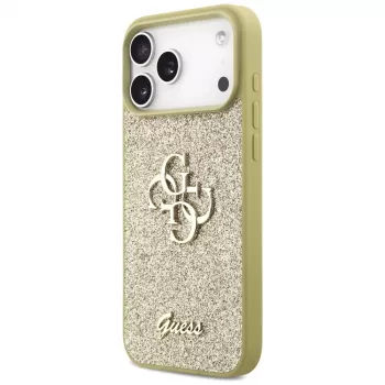 Guess Fixed Glitter Big 4G pouzdro pro iPhone 17 Pro Max (zlaté)
