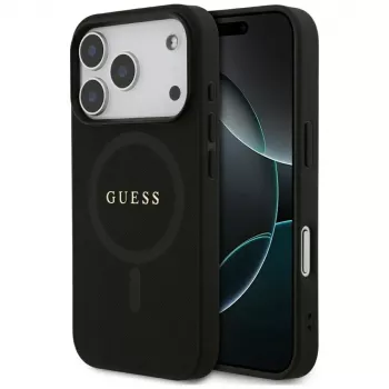 Guess Saffiano Classic Logo MagSafe pouzdro pro iPhone 17 Pro, černé