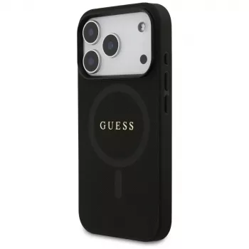 Guess Saffiano Classic Logo MagSafe pouzdro pro iPhone 17 Pro, černé