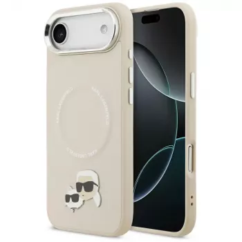 KARL LAGERFELD Karl & Choupette Pins MagSafe pouzdro pro Apple iPhone Air - béžové