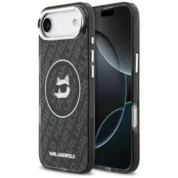 Karl Lagerfeld IML Choupette Head Logo MagSafe pouzdro pro Apple iPhone Air – černé