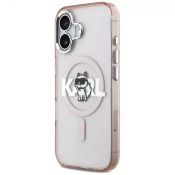 Karl Lagerfeld IML Choupette Sketch Logo MagSafe pouzdro pro iPhone 17, růžové