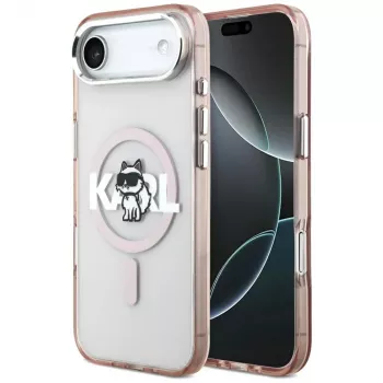 Karl Lagerfeld IML Choupette Sketch Logo MagSafe pouzdro pro iPhone Air, růžové
