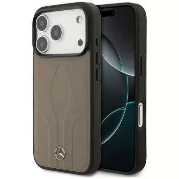 Pouzdro MagSafe Mercedes Leather The Move pro iPhone 17 Pro, taupe