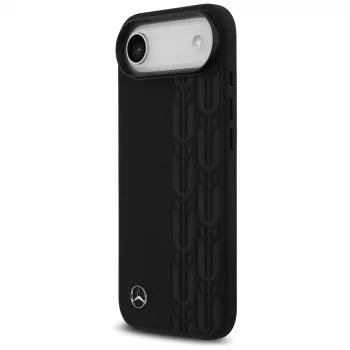 Pouzdro MagSafe Mercedes-Benz Laurel Leaves Leather pro iPhone Air, černé