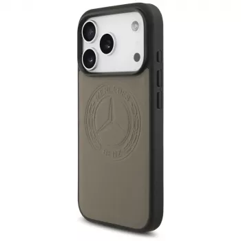 Pouzdro MagSafe Mercedes Leather Vintage Logo pro iPhone 17 Pro, taupe