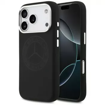 Mercedes Silicone Vintage Logo MagSafe pouzdro pro iPhone 17 Pro, černé