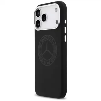 Mercedes Silicone Vintage Logo MagSafe pouzdro pro iPhone 17 Pro Max, černé