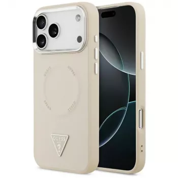 Guess Triangle Logo MagSafe pouzdro pro Apple iPhone 17 Pro – béžové