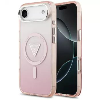 Guess IML Gradient Triangle Logo MagSafe pouzdro pro iPhone Air, růžové