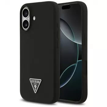 Guess Silicone Triangle Logo MagSafe pouzdro pro iPhone 17, černé