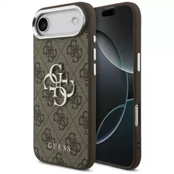 Guess GUHCP17MP4G4SMCW 4G Big 4G Classic Logo pouzdro pro iPhone Air – hnědé / stříbrné