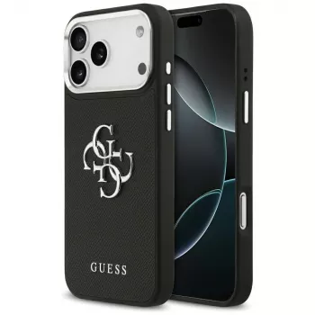 Guess Grained Big 4G Classic Logo pouzdro pro iPhone 17 Pro Max – černé