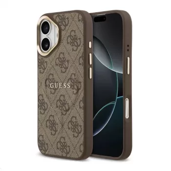 Guess 4G PU Classic Logo MagSafe pouzdro pro Apple iPhone 13 Pro Max hnědé