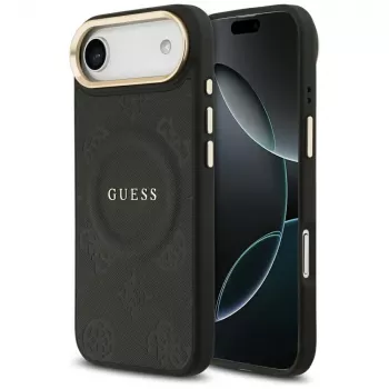 Guess Peony Hot Stamp MagSafe pouzdro pro iPhone Air, černé