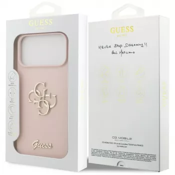 Guess Silicone Big 4G Script pouzdro pro Apple iPhone 17 Pro Max – růžové