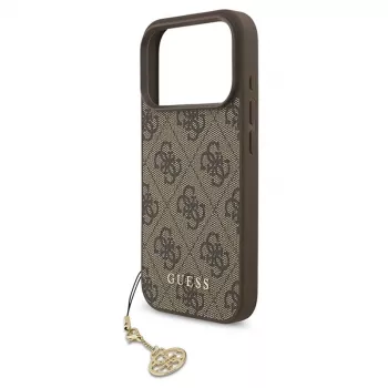 Guess 4G Charms Collection MagSafe pouzdro pro iPhone 17 Pro (hnědé)