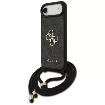 Guess 4G Big Logo Cord Stap Crossbody pouzdro pro iPhone Air, černé
