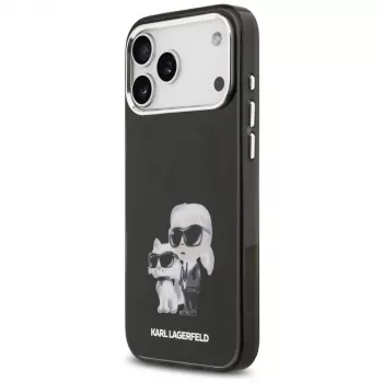 Pouzdro MagSafe Karl Lagerfeld IML Aquarelle Karl & Choupette & Logo pro iPhone 17 Pro, černé